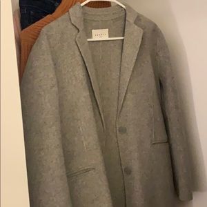 Sandro light grey wool blazer